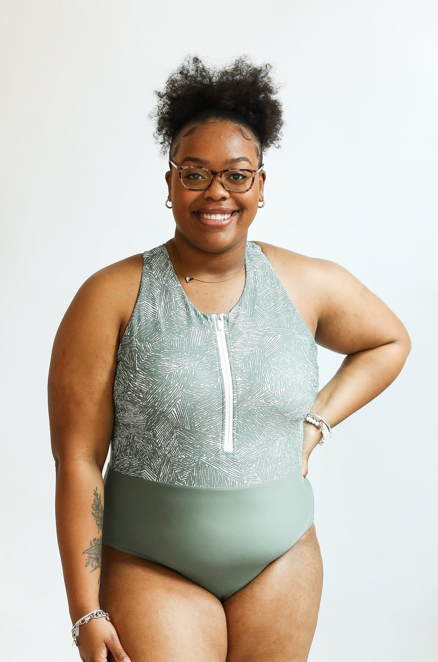 One Piece Zip Up Breastfeeding Swimsuit