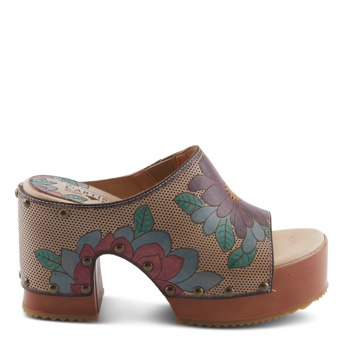TEESHIRT Beige Multi Platform Sandal by L`ARTISTE