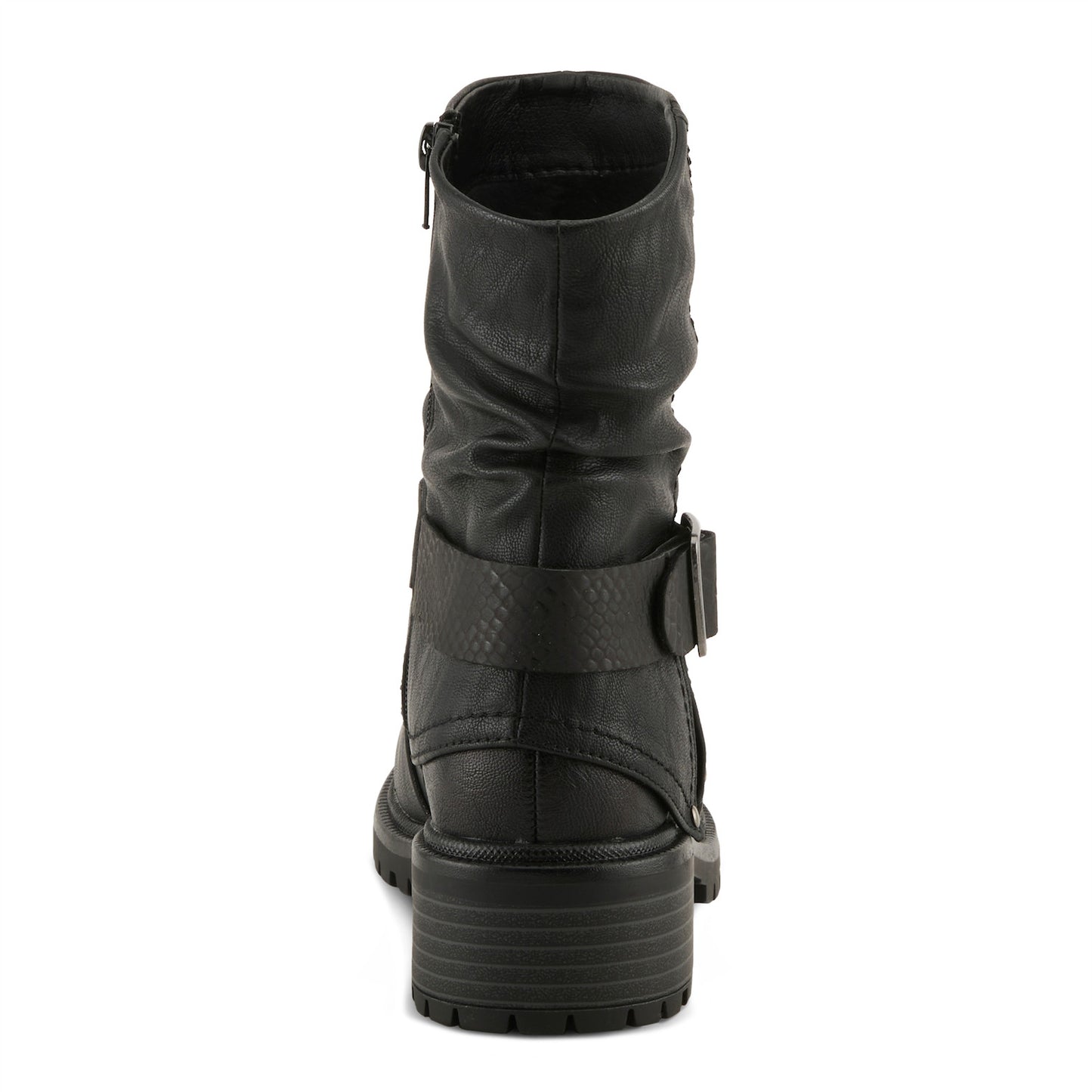 MACARIO Black Tough Rugged Charm Boot by Patrizia