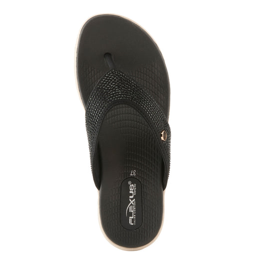 GORSKI Black Thong Sandal Flip Flop by Flexus