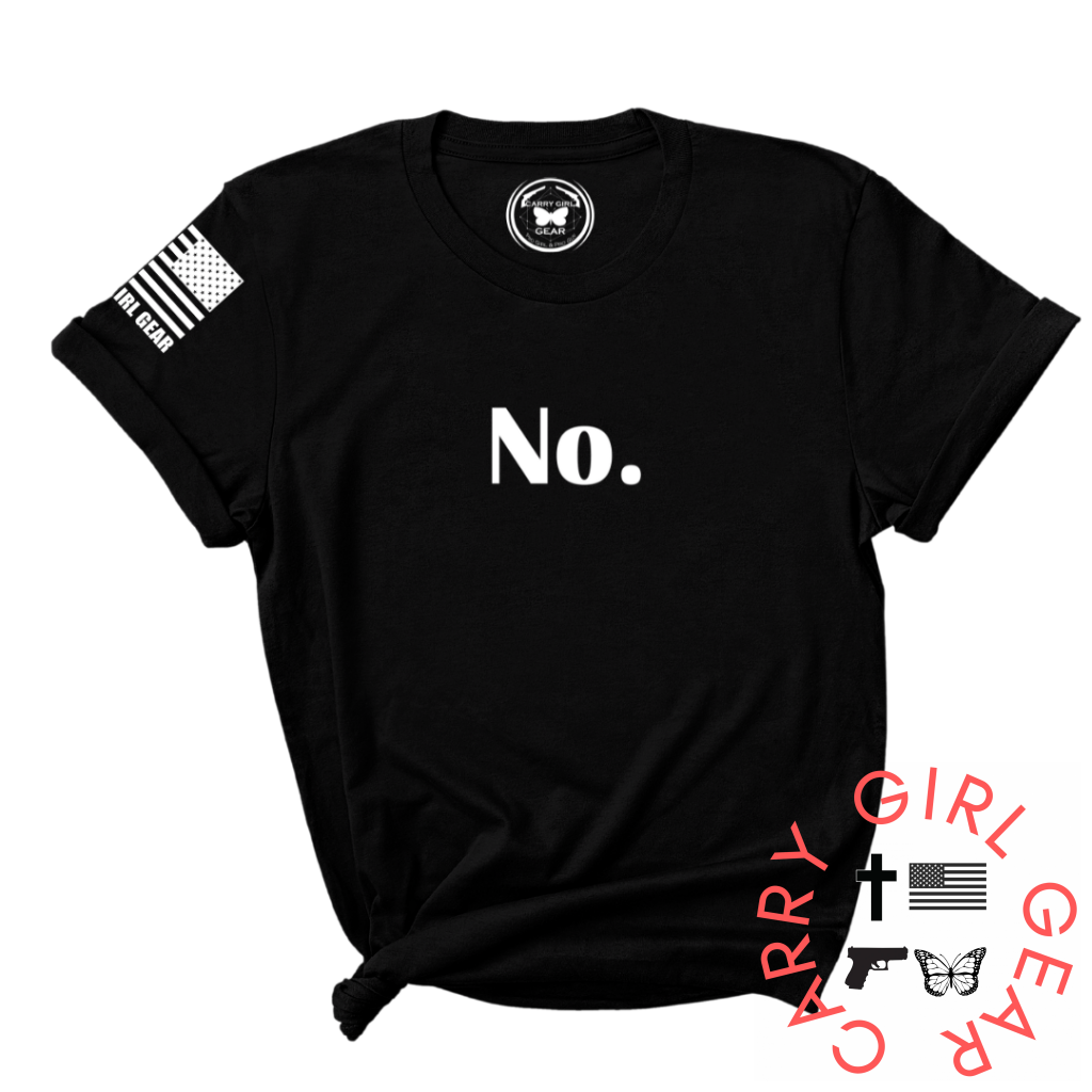 NO. Tee It's ok to say No - American Flag on the right shoulder