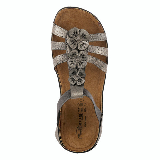 Adede Pewter  European inspired Sandal by Flexus