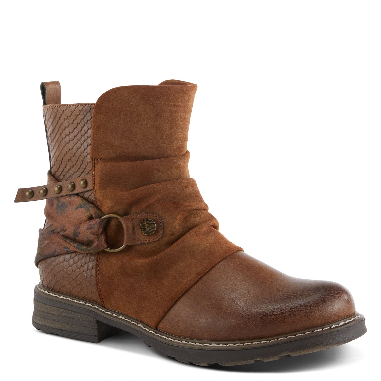 GOSSIFLEUR - Camel Short Different Texture Boot by Patrizia