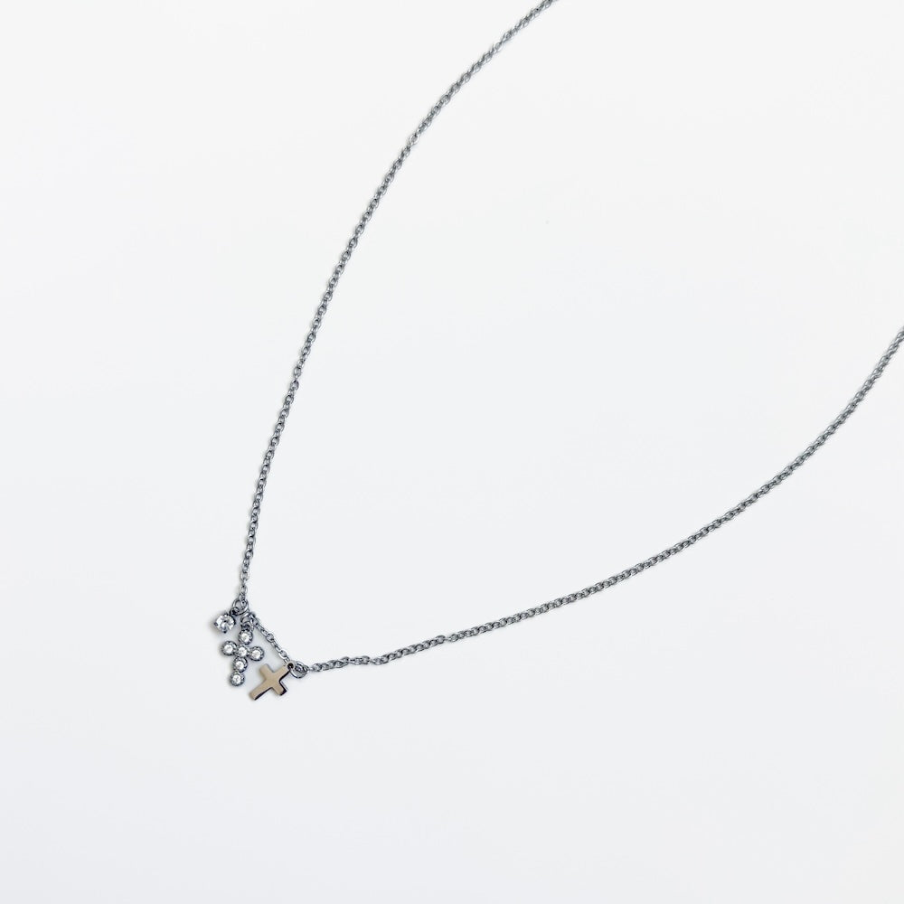 Petite Double Cross Necklace - WATERPROOF