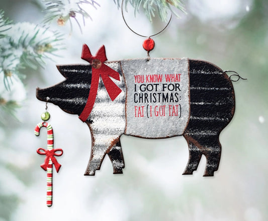 Pig Ornament All I got for Christmas was Fat by Sunset Vista Designs