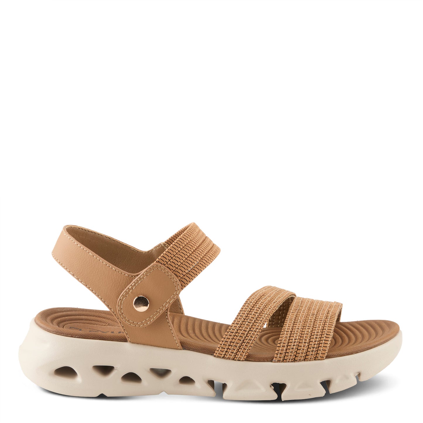 GARLINA Tan  wedge back-strap Sandal by Flexus