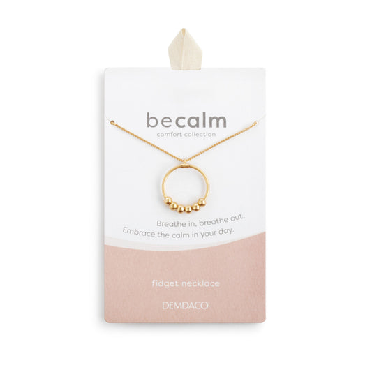 Becalm Gold Fidget 30Necklace from the becalm comfort collection by Demdaco Breathe in breathe out Embrace the calm in your day