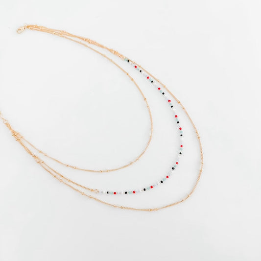 Tani Triple Layer Bead Necklace