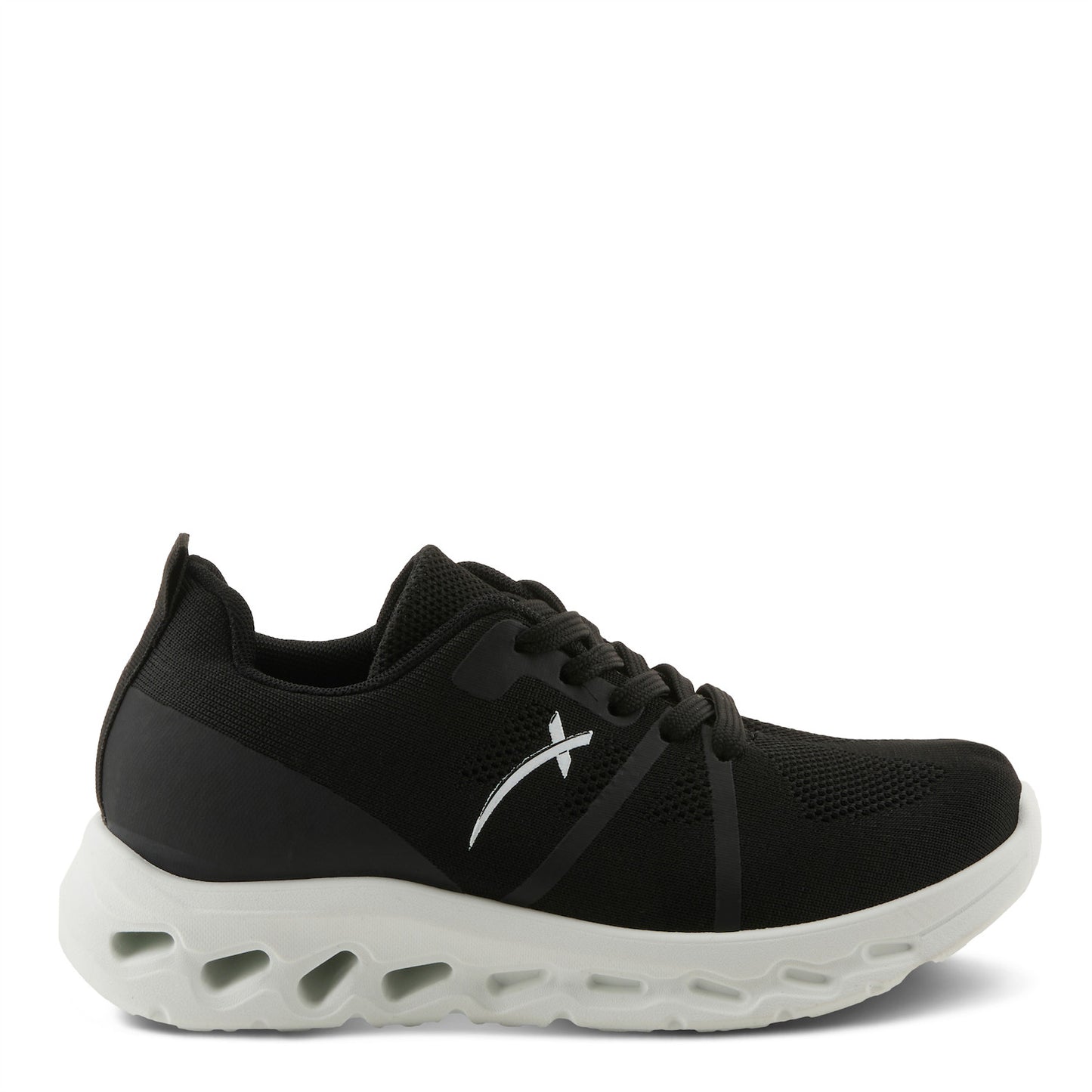 RUSHING Black athleisure lace-up sneakers by Flexus