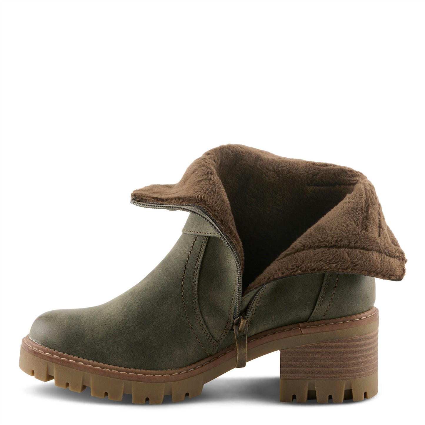SMOKIES Lugged BOOT By Spring Step in Light Green & Light Grey