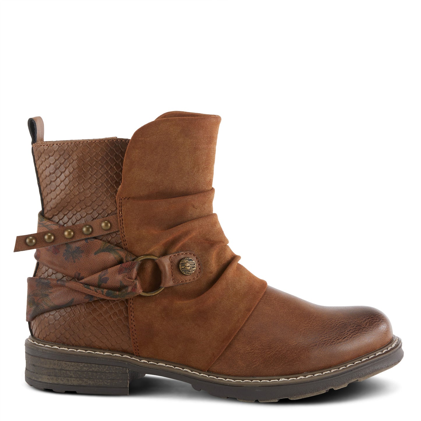 GOSSIFLEUR - Camel Short Different Texture Boot by Patrizia