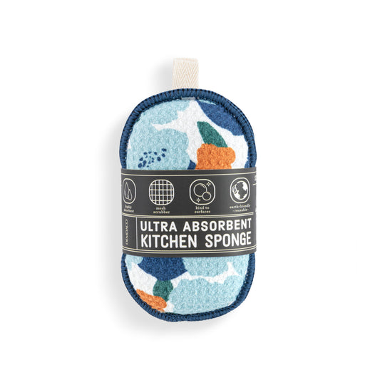Blue Orange Poppy Absorbent Reversible Sponges Set by Demdaco