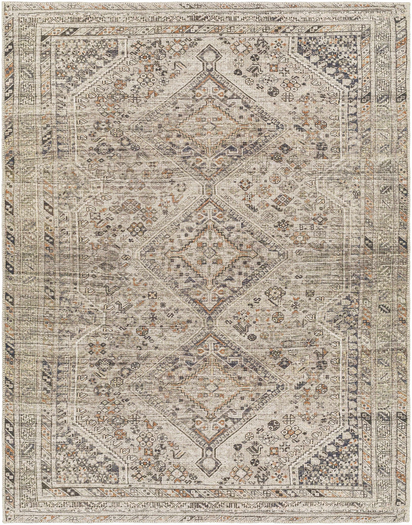 Barny Beige Flat Pile Washable Rug