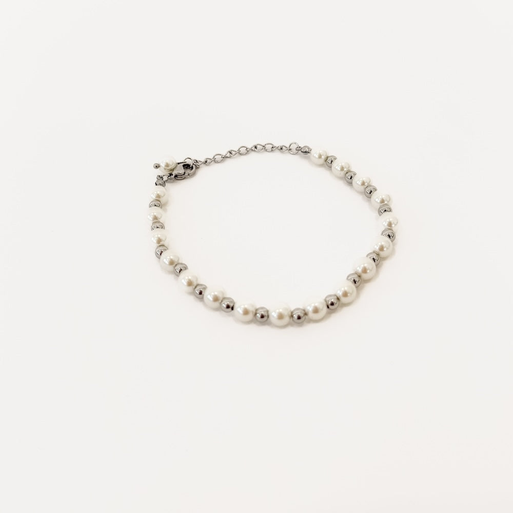 Stella Pearl and Chain Bracelet - WATERPROOF