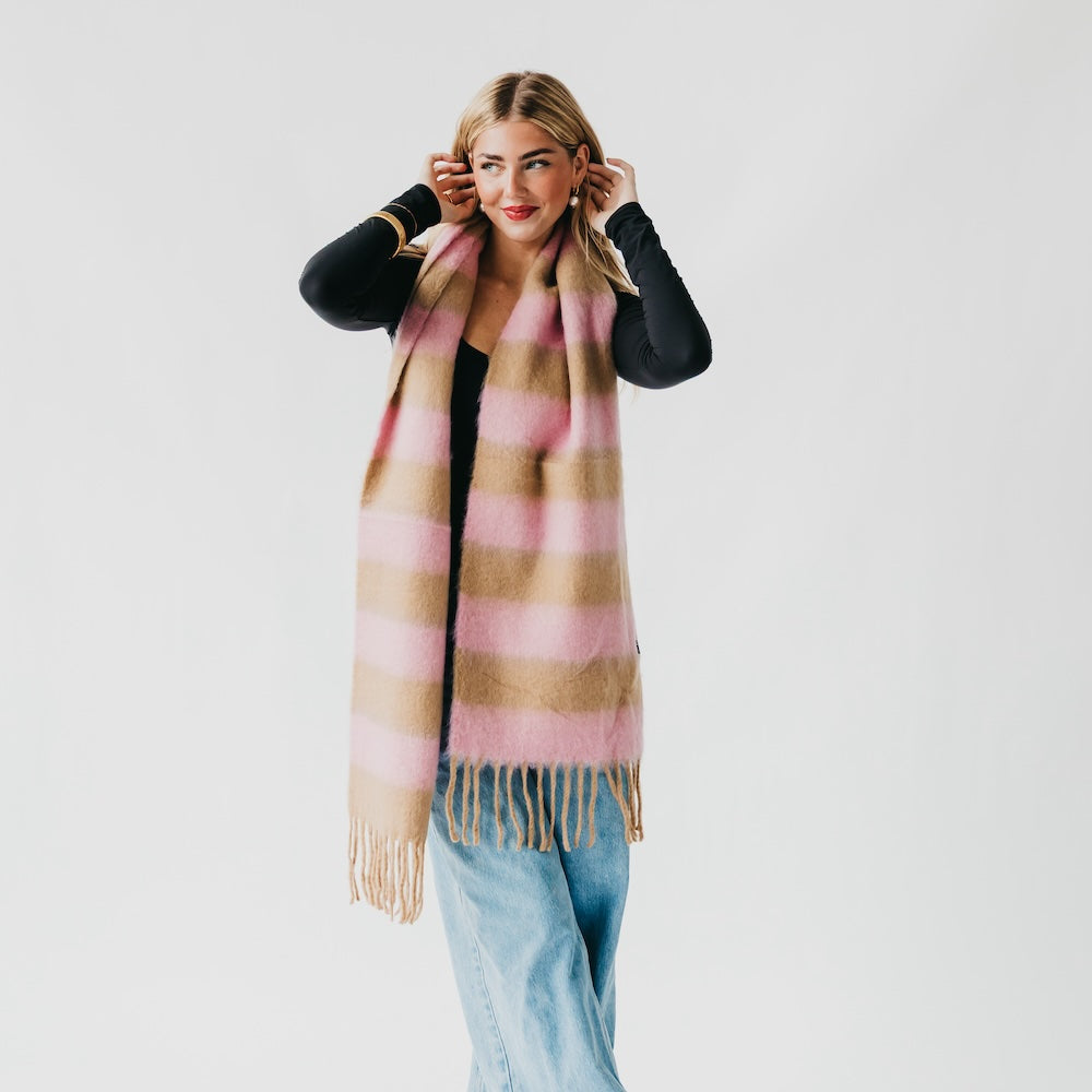 Stevie Striped Tassel Scarf