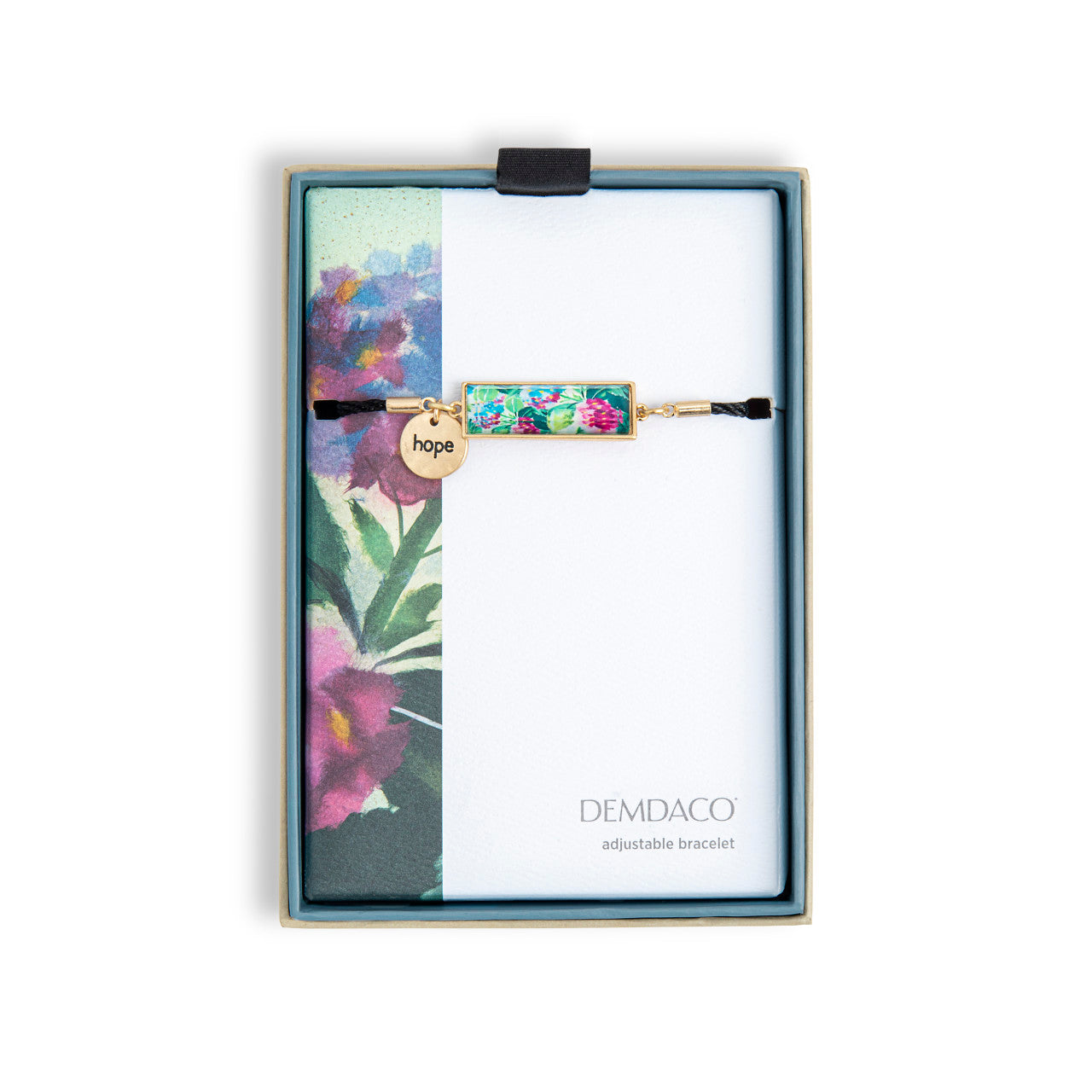 ARTlifting Adjustable Boxed Bracelet - Hydrangea Ajisai Floral Design by Demdaco