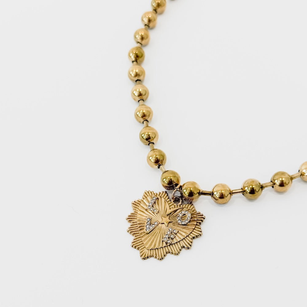 Sunburst Heart Love Pendant Necklace - WATERPROOF