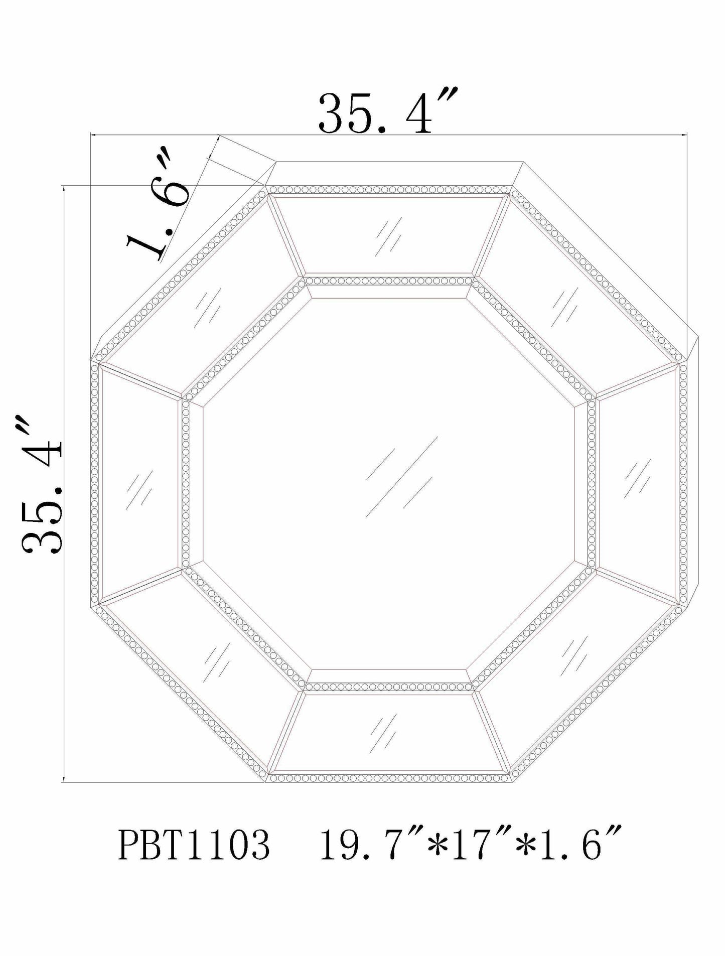 Swellendam Gold Octagonal Mirror