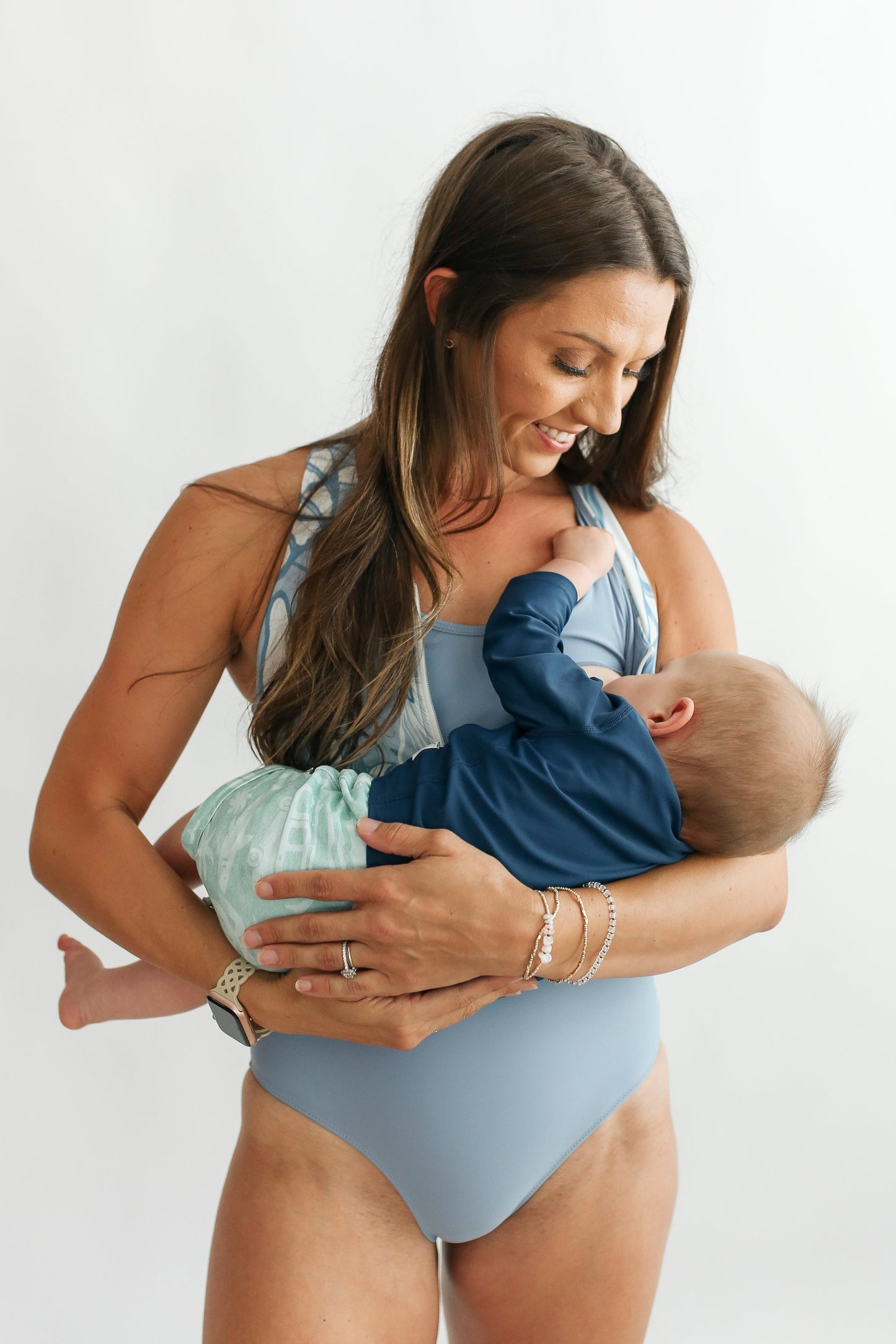 One Piece Zip Up Breastfeeding Swimsuit