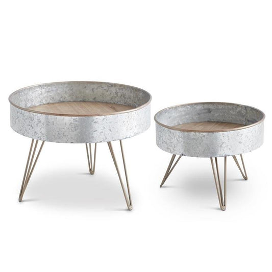 Tin and Wood Riser on Retro Stand