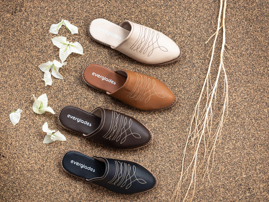 AVERY Brown Mule Flat Shoe