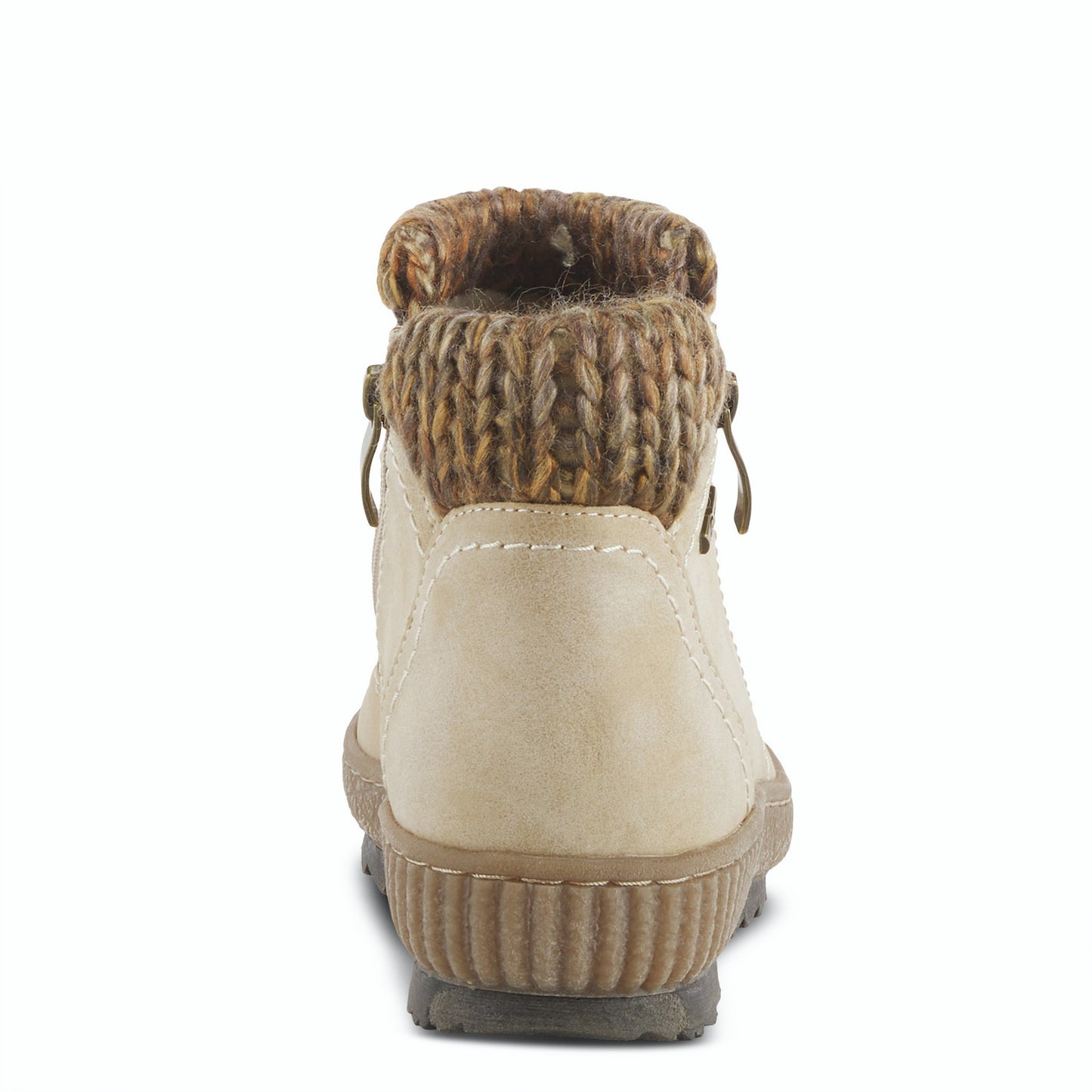 Cleora water resistant manmade leather pull-on bootie - Light Beige by SPRING STEP