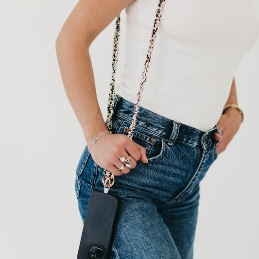 Tweed Phone Holder Crossbody Strap