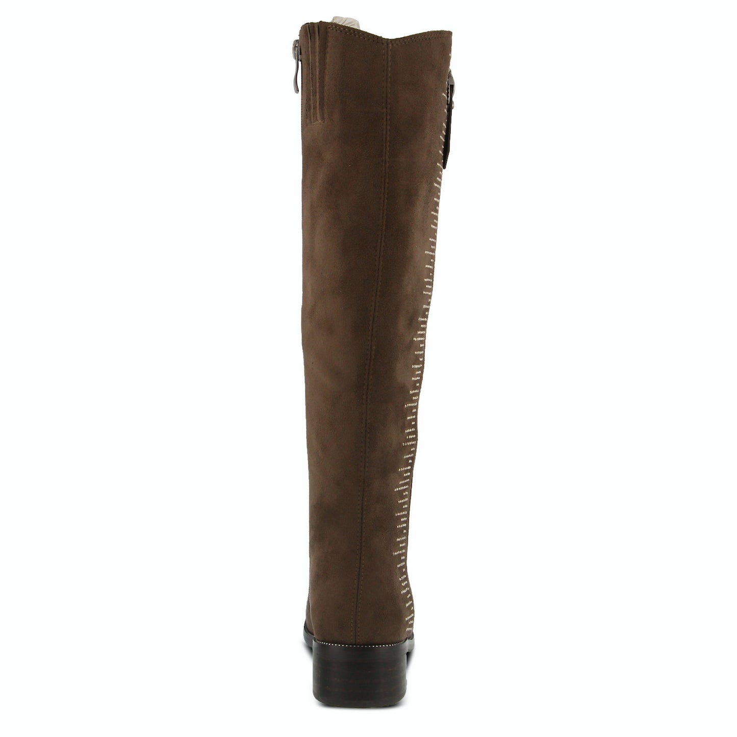BLACKENBURY Rhinestone embellished tall-shaft boot Taupe Boot - By Azura