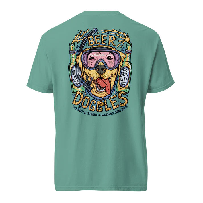 Beer Doggles Nauti Lite Lager S/S Cotton Mint What The Fin Cotton Tee