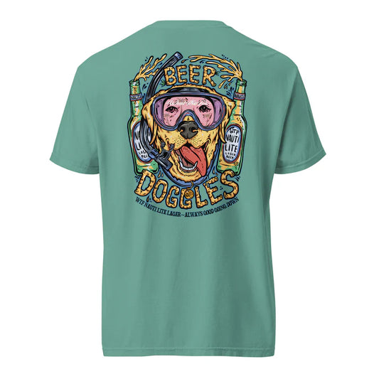 Beer Doggles Nauti Lite Lager S/S Cotton Mint What The Fin Cotton Tee