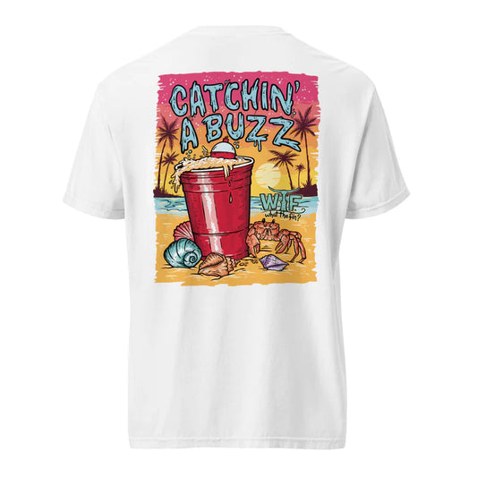 Catchin' a Buzz Solo Cup S/S White Cotton What The Fin Cotton Tee