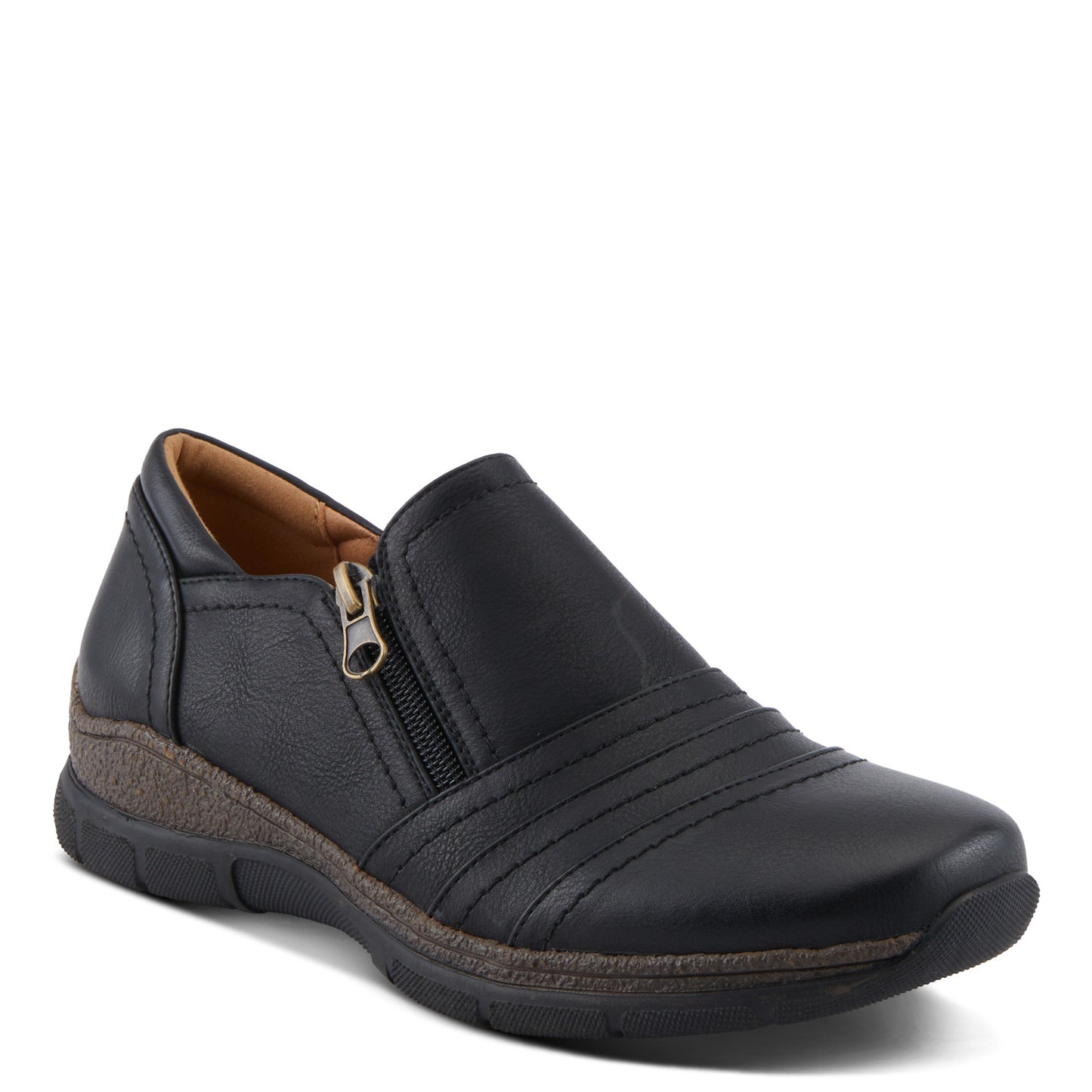 Rigny Black Slip On Wedge Shoe by PATRIZIA