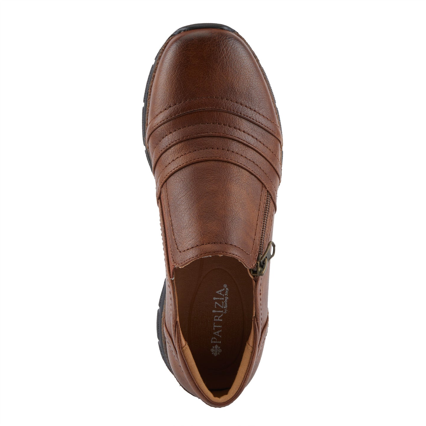 Rigny Medium Brown Slip On Wedge Shoe by PATRIZIA