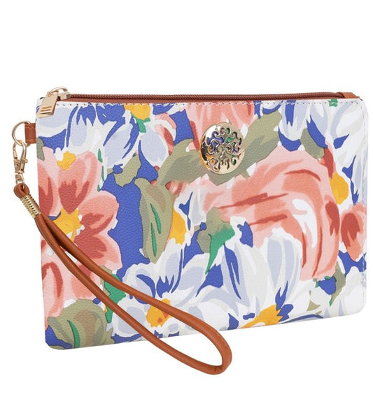 Floral Rebecca & Rifka Wristlet / Cosmetic Bag