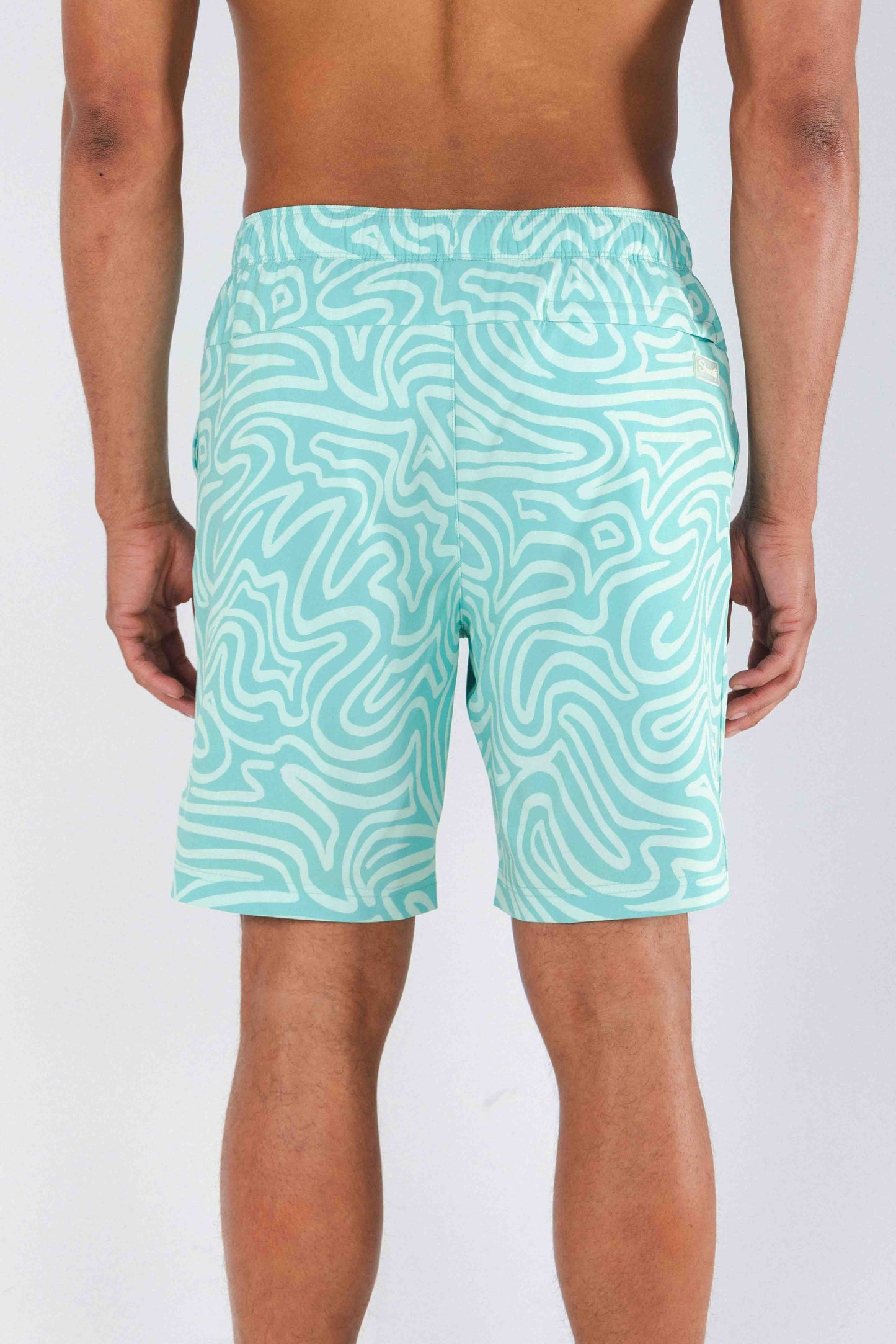 The Water Park | Neon Abstract Line Ball Hammock® Pouch 8" Swim Trunks