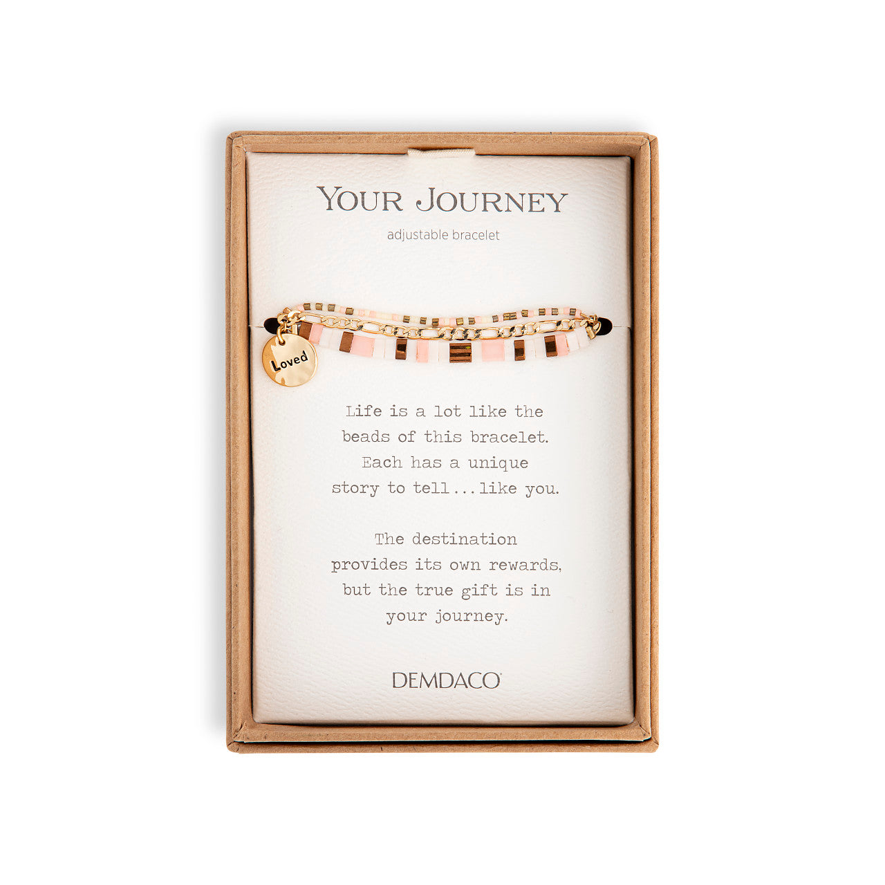 Your Journey Adjustable Tile Bracelet Boxed - Loved by Demdaco Life is alot like the beads of this bracelet. Each with a story to tell