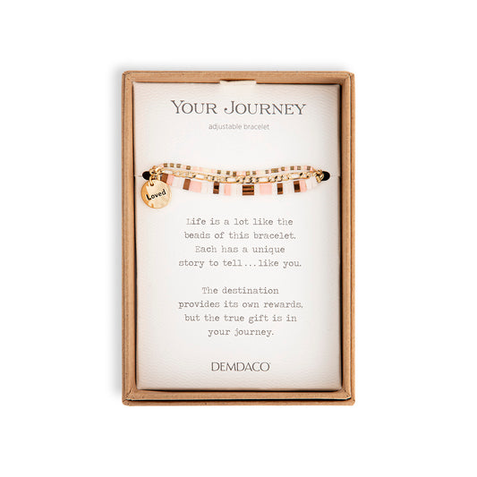 Your Journey Adjustable Tile Bracelet Boxed - Loved by Demdaco Life is alot like the beads of this bracelet. Each with a story to tell