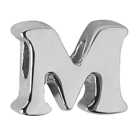 M - ALPHABET CHARM ADORABLE PLATED METAL CHARM