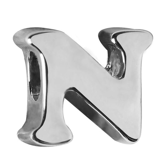 N - ALPHABET CHARM ADORABLE PLATED METAL CHARM