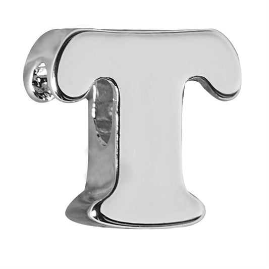 T - ALPHABET CHARM ADORABLE PLATED METAL CHARM