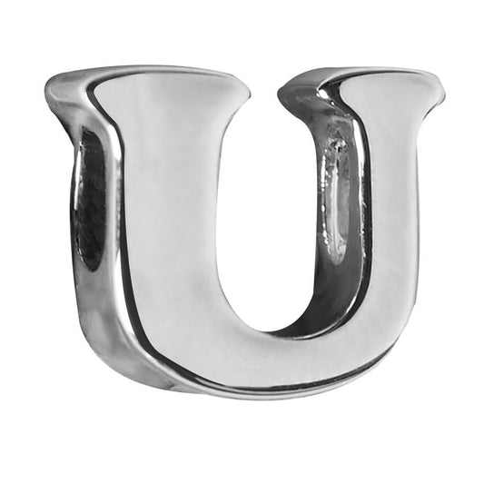 U - ALPHABET CHARM ADORABLE PLATED METAL CHARM FOR JEWELRY