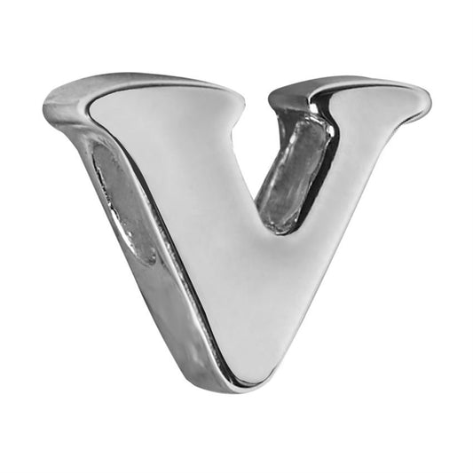 V - ALPHABET CHARM ADORABLE PLATED METAL CHARM FOR JEWELRY