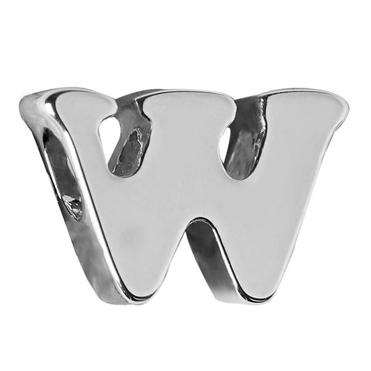 W - ALPHABET CHARM ADORABLE PLATED METAL CHARM FOR JEWELRY