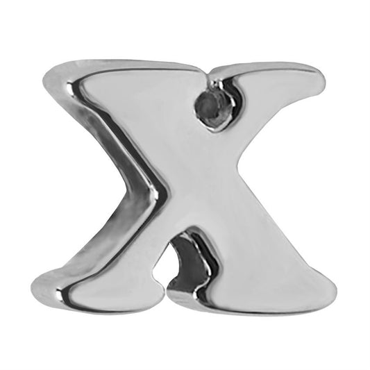 X - ALPHABET WHISPERS CHARM ADORABLE PLATED METAL CHARM