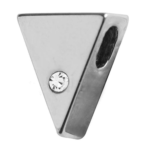 SILVER TRIANGLE STUD CHARM - ADORABLE PLATED METAL CHARM