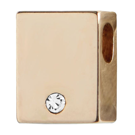 Gold Square Stud Charm - Adorable Plated Metal Charm