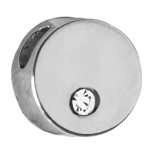 SILVER ROUND STUD CHARM - ADORABLE PLATED METAL CHARM