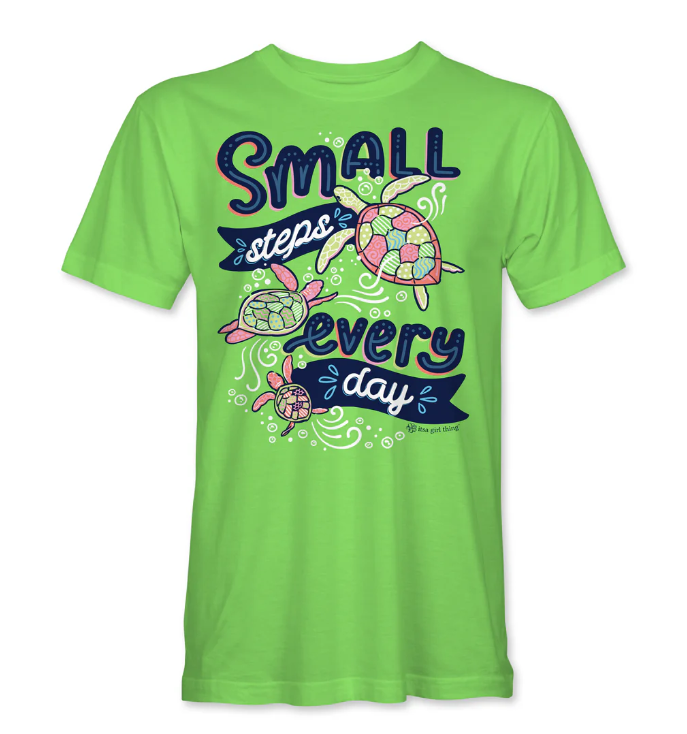 Small Steps 3 Turtles - Sea Turtles YOUTH Lime T-Shirt - ITSA GIRL THING Short Sleeve Tee