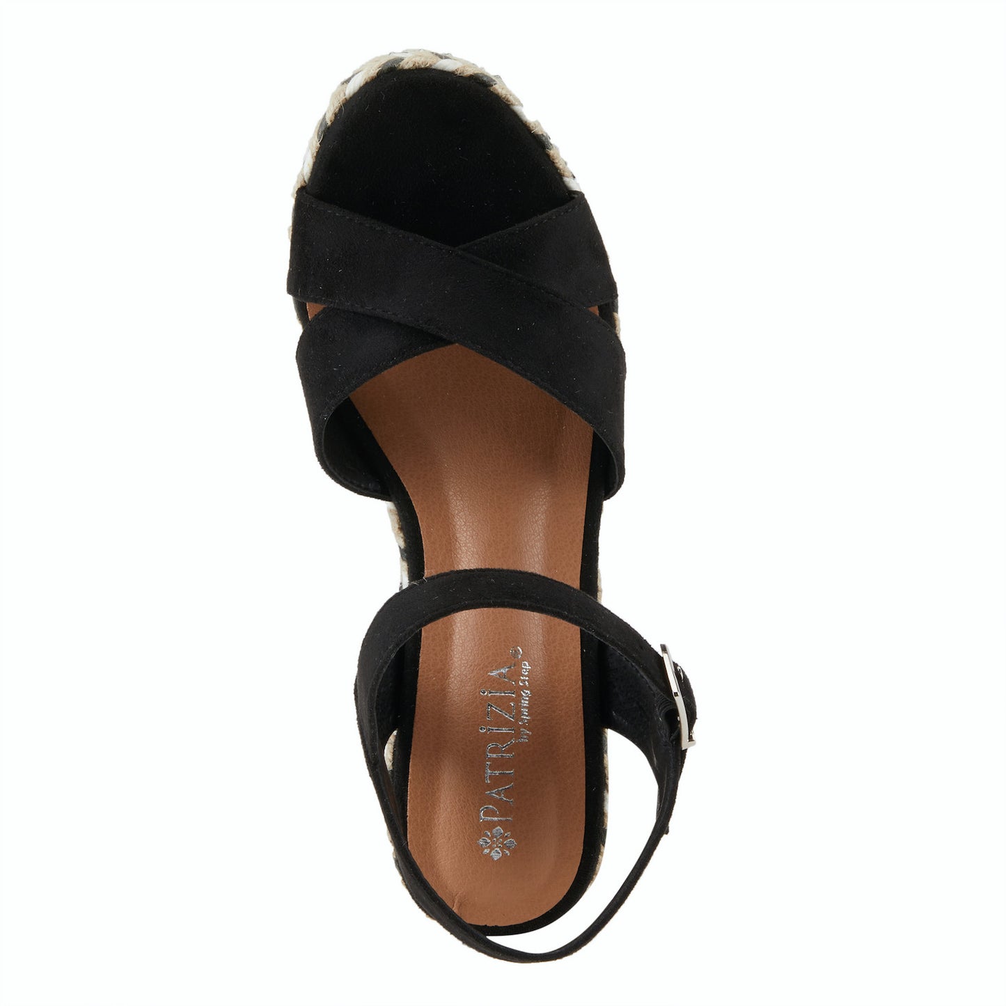 SLOANE Black espadrille platform SANDAL Wedge by Patrizia