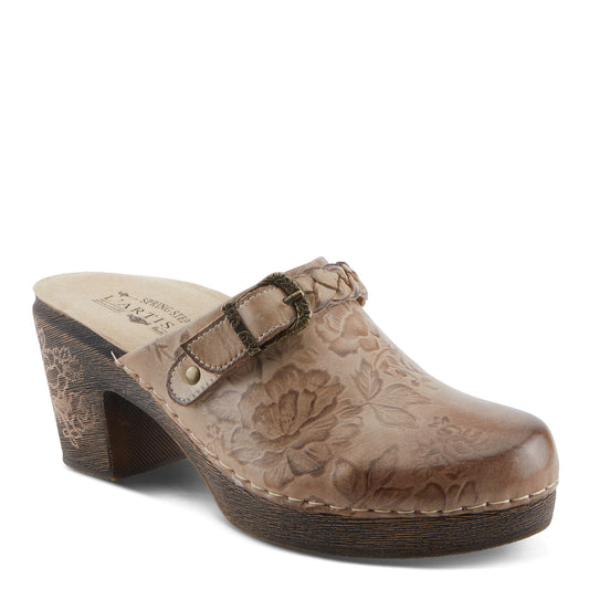 CALLIROE Boho Chic Vintage Charm Leather Clog Shoe by L`ARTISTE